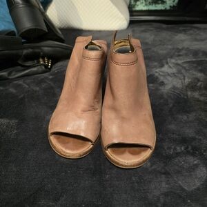 Francesca's Collections Pink Peep-Toe Ankle Boots